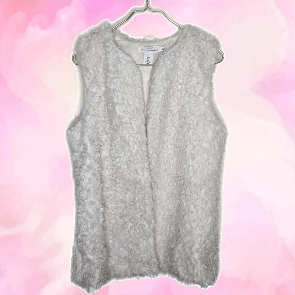 H&M L.O.G.G. White Faux Fur Sherpa Vest